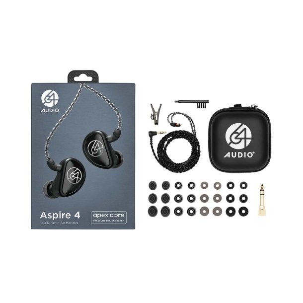 64 Audio Aspire 4 leveres med en lang r�kke tilbeh�r