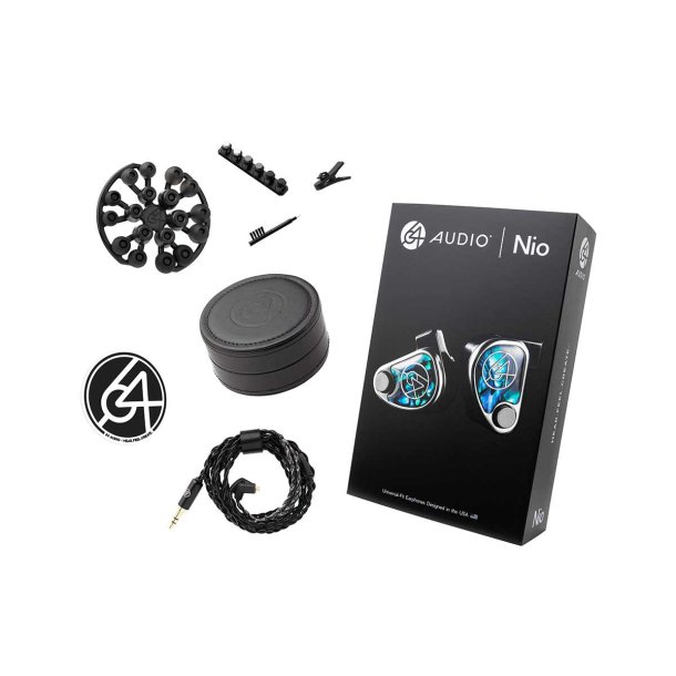 64 Audio Nio leveres med diverse �repropper, etui, mm.