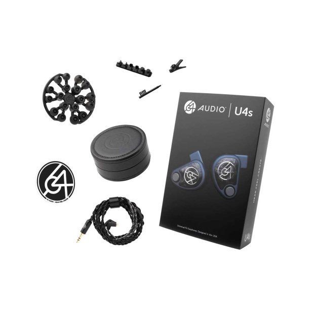64 Audio U4s leveres med tilbeh�r, inklusive �repropper