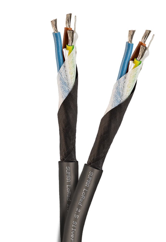 Supra Cables LoRad 2,5 MKII Netzkabel – 1 Meter, EU-Stecker, Abgeschirmt Für Geringe Strahlung