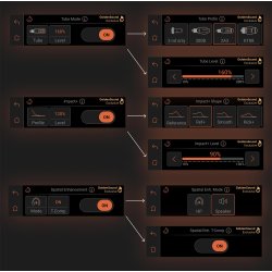 Screenshot af de forskellige menuer i Foto af Ferrum Audio WANDLA Golden Sound Gen 2