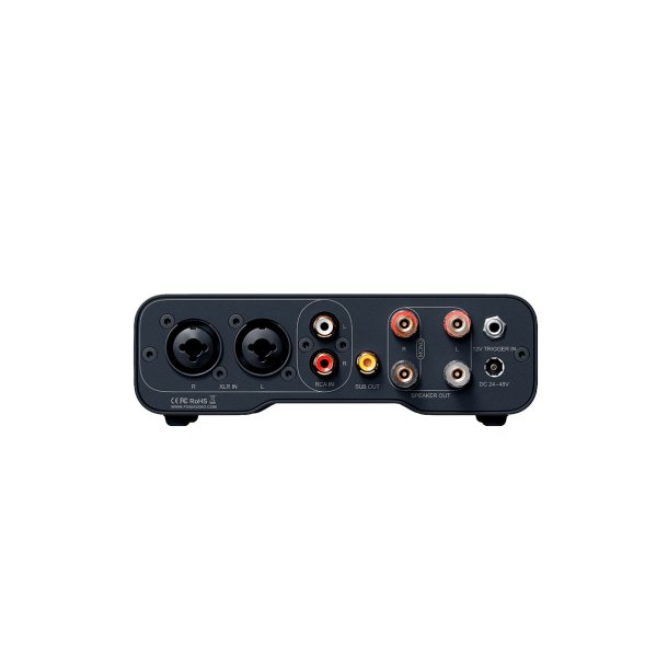 Bagsiden af Fosi Audio ZA3 med ind- og udgange