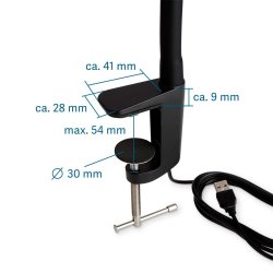 UberLight Flex fastg�res p� et bord med en fingerskrue